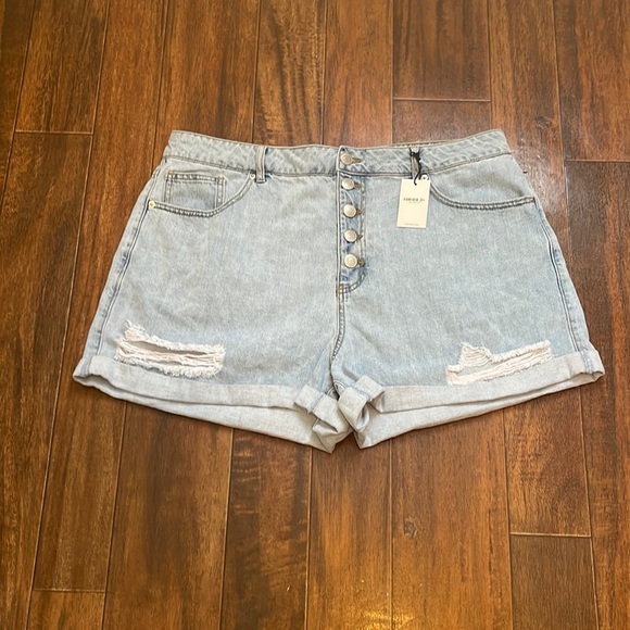Forever 21 Pants - Forever 21 High Waist Light Denim Shorts - 2X